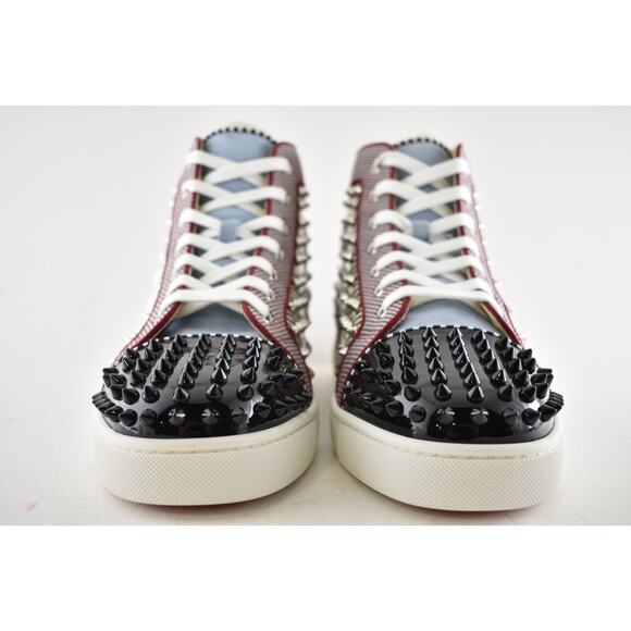 Christian Louboutin Louis Orlato Flat Spike Black White High Top Sneaker 44 11 - Picture 7 of 12